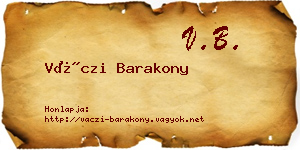Váczi Barakony névjegykártya